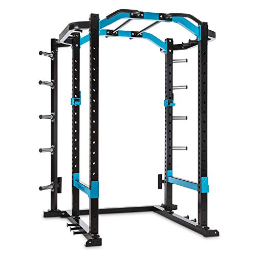 Capital Sports Amazor Pro - Jaula musculación Multifuncional, Power Rack, hasta 500 kg, J-Cups para 350 kg, Monkey Bars para 200 kg, dominadas Torre, Ajustable, Acero Revestido Polvo, Antracita