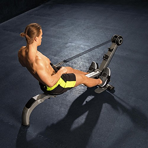 CAPITAL SPORTS Stringmaster - Máquina de Remo, Maquina remos en casa, 100 kg, Plegable, Monitor Actividad, Entrenamiento de pie o Sentado, Maquina de Remo para casa, Sistema de frenado, Antracita