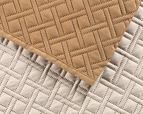 Cardenal Textil RUBÍ Cubre Sofa Bicolor Reversible, Poliéster, Crudo/Beige, 2 Plazas