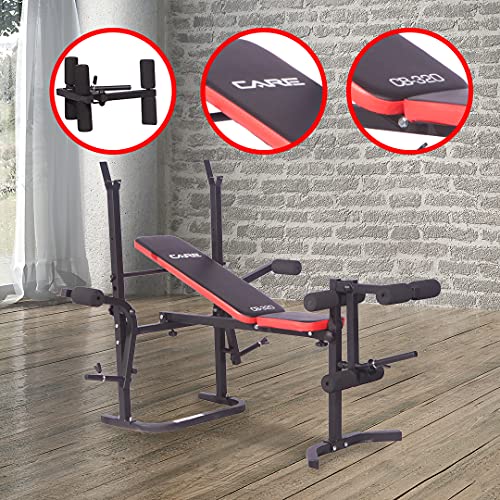 CARE FITNESS - Banco de musculación CB-320 - Banco inclinable, máquina para ejercitar pectorales Butterfly PEC Deck - Banco de musculación plegable - Musculación en casa, de color negro (50320)