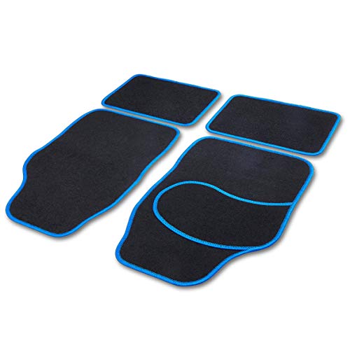 Cartrend 10599 - Alfombrillas universales para Coche (4 Piezas, Hilo Brillante), Color Azul