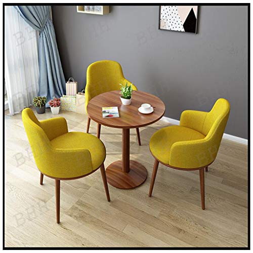 Casa Negociación Conjunto De Mesa Y Silla Combinación, Madera De Nogal Mesa De Ocio Escritorio De Oficina Y Asiento Cocina Balcón Restaurante De Comida Rápida Café Salón Biblioteca Jardín