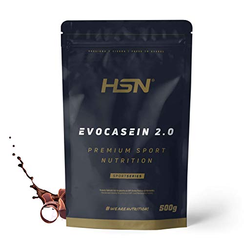 Caseína Micelar de HSN Evocasein 2.0 | Chocolate 500 g = 17 Tomas por Envase | Proteína Lenta Digestión para Antes de Dormir | Recuperador Muscular Nocturno | No-GMO, Vegetariana, Sin Gluten