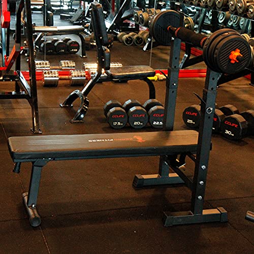 CCLIFE ZERRO Banco Rack musculacion Plegable Bancos Musculacion Entrenamiento con Soporte para Pesas Press banca Banco Press banca con Pesas, Color:Negro 006