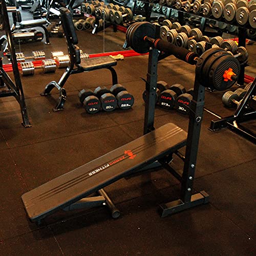 CCLIFE ZERRO Banco Rack musculacion Plegable Bancos Musculacion Entrenamiento con Soporte para Pesas Press banca Banco Press banca con Pesas, Color:Negro 006