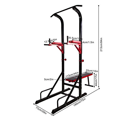 CCLIFE ZERRO Multiestación Maquina de musculación Aparato Dip Banco Barra de dominadas Dip Pull-up Flexiones y Abdominales