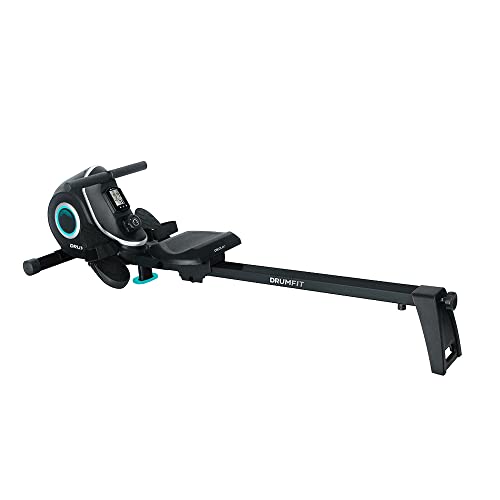 Cecotec Máquina de Remo Plegable DrumFit Rower 7000 Regatta. Resistencia Magnética, 10 Niveles, Volante de Inercia 7 Kg, Deslizamiento Silencioso, Display LCD, Reposapies y Ruedas