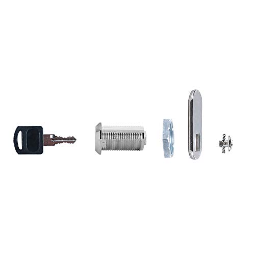 Cerradura Buzon 16mm FOGAWA Cerradura Taquilla con 2 Llaves Cerrojo Seguridad Negra Gabinete de Acero Inoxidable Cerradura para Puerta de Armario Buzón Cajón Taquillas Archivador Cam Lock Giro 90°