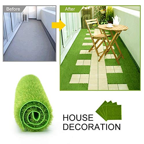 Césped Artificial Césped Artificial Mat- Gras miniatura decoración de jardín, 30 x 30 cm cojín del animal doméstico de interior / exterior de plástico Césped de alfombras, hierba de simulación, casa d