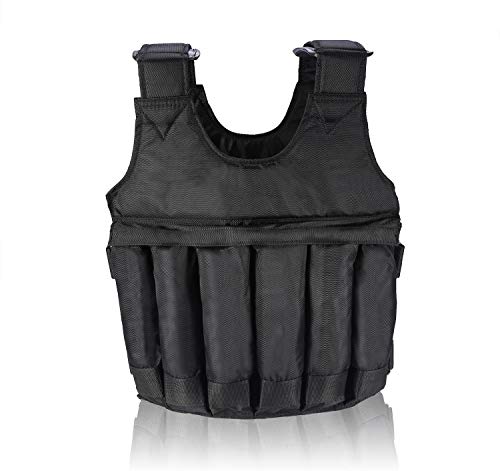 Chaleco de Peso Ajustable, Vacío Peso de la Adelgazamiento de Entrenamiento Chaqueta de Tela de Arena para Adelgazamiento Carrera y Sesión de Ejercicios (20KG)