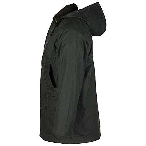 Chaqueta de cera inglesa Country, la original | Chaqueta resistente a la lluvia y cortavientos | Incluye capucha, distintos colores verde oliva XXXL