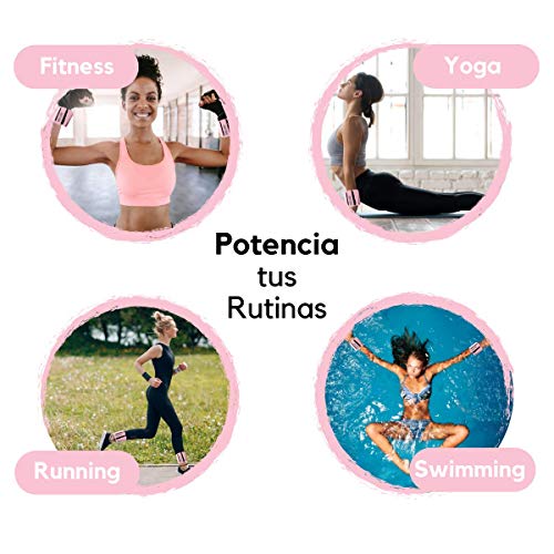 CHIC & LOVE® | Set de Pesas Lastradas para Tobillos y Muñecas | 2x0,45 Kg de Peso | Ajustables y Regulables |Para Tonificar y Potenciar tus Rutinas Ejercicio |Gimnasio, Natacion, Caminar o Yoga (Rosa)