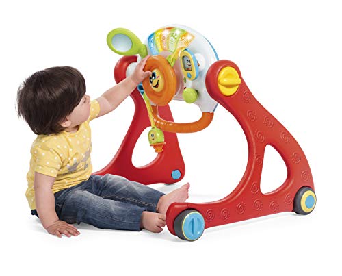 Chicco Gimnasio Bebé Crece y Camina 4 en 1, Mesa de Actividades para Bebés y Andador, Juego Educativo con Actividades, Luces y Sonidos, Panel Electrónico Extraíble – Juguete Bebés 3-36 Meses