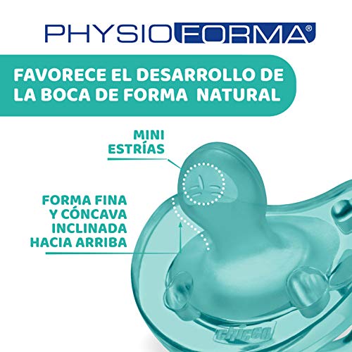 Chicco Physio Soft Chupete para Bebés de 0 a 6 Meses, 100% Silicona Suave y Delicada que Imita el Pecho Materno, con Orificios de Ventilación y Tetina Physioforma - Azul - 1 Unidad