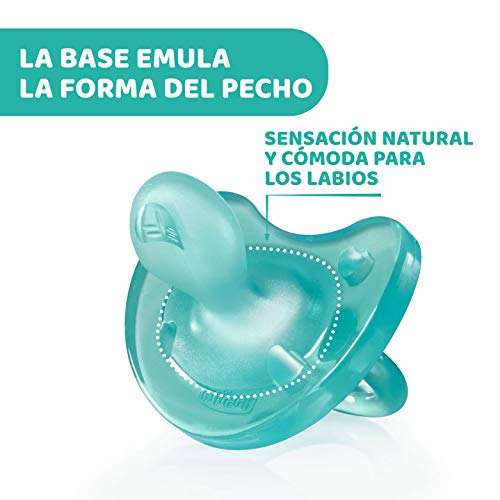 Chicco Physio Soft Chupete para Bebés de 0 a 6 Meses, 100% Silicona Suave y Delicada que Imita el Pecho Materno, con Orificios de Ventilación y Tetina Physioforma - Azul - 1 Unidad