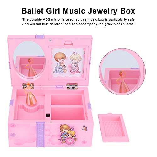 CHICIRIS Joyero Musical para Niña de Ballet, Joyero Musical con Espejo de ABS, Joyero Musical para Niña de Ballet, para Accesorios de Regalo, Almacenamiento para Amigos