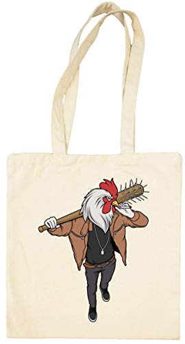 Chicken Rooster Hooligan Funny Anarchy Art Bolsa Tote Blanca