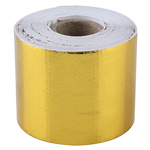 Cinta Adhesiva, 1 Rollo de oro del Coche de Aluminio Cinta Adhesiva Cinta Adhesiva Reflectante Escudo Protector Térmico(10M*5CM)