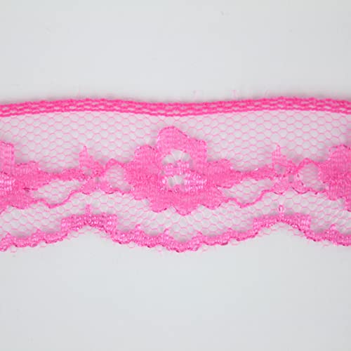 CINTA DE COSTURA PUNTILLA DE NYLON RÍGIDA EN COLORES LISOS, ANCHO 20mm (FUCSIA, 1)