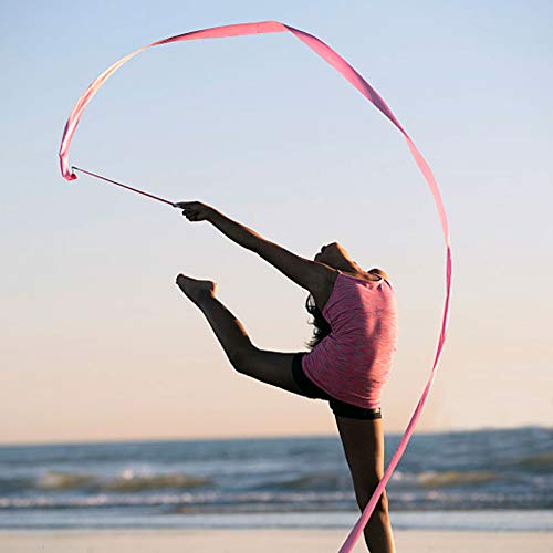 Cintas de Gimnasia Rítmica 6 Piezas 2M Cintas de Baile Rítmica Cinta de la Gimnasia Cintas Varitas Cintas de Gimnasia Bailando Bastones Niños Streamers con Varillas para Gimnasia Rítmica