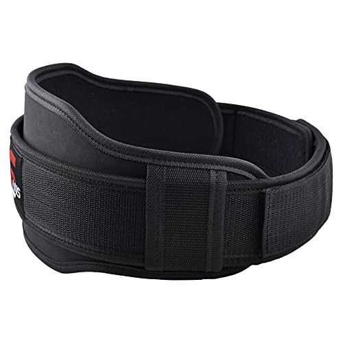 Cinturón de levantamiento pesas gimnasio entrenamiento neopreno doble resistencia 5.5 pulgada cinturón entrenamiento culturismo hombre y mujere soporte levantamiento sentadilla equipo (mediano, negro)