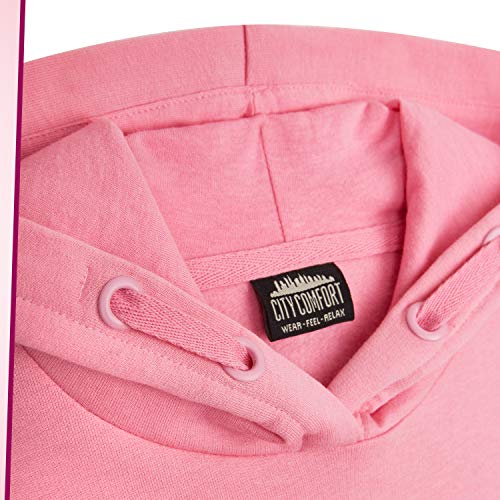 CityComfort Chandal Niña, Conjunto de 2 Piezas Sudadera con Capucha y Pantalon Chandal, Ropa Niño 100% Algodon, Regalos Para Niños Edad 3-14 Años (Rosa, 11_years)