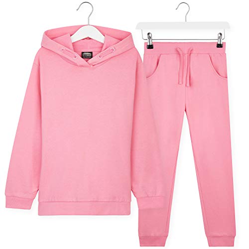 CityComfort Chandal Niña, Conjunto de 2 Piezas Sudadera con Capucha y Pantalon Chandal, Ropa Niño 100% Algodon, Regalos Para Niños Edad 3-14 Años (Rosa, 11_years)