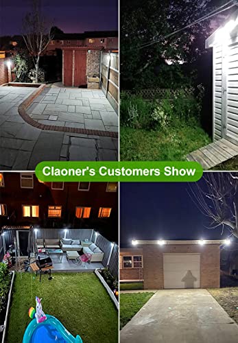 Claoner Luz Solar Exterior【128 LED/ 3 Modos】Luces LED Solar Exterior con Sensor de Movimiento Aplique Lampara 270º lluminación IP65 Impermeable Focos Solares para Exterior, Patio y Jardín