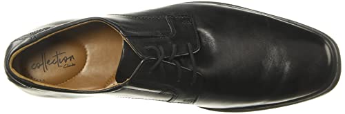 Clarks Tilden Plain, Zapatos de Cordones Derby Hombre, Negro (Black Leather), 43 EU