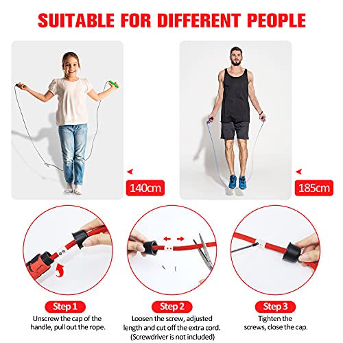 Cocoda Cuerda Saltar, Comba Ajustable Sin Enredos con Rodamientos de Bolas Rápidos, Jump Rope con Asas de Espuma de Suave para Hombre Mujer Adulto HIIT Fitness MMA Boxeo