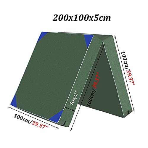 Colchonetas De Ejercici Estera de Gimnasia Plegable Multifuncional, tapete extraíble y fácil de Transportar, Utilizado para caídas, Saltando, Artes Marciales, Abdominales (Color : 200x100x5cm)