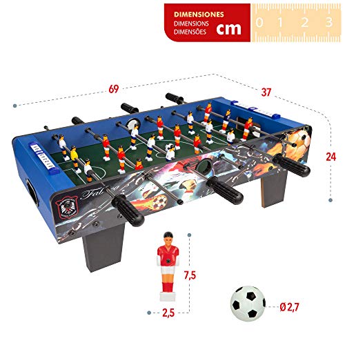 COLORBABY - Futbolín madera, azul, mesa cbgames