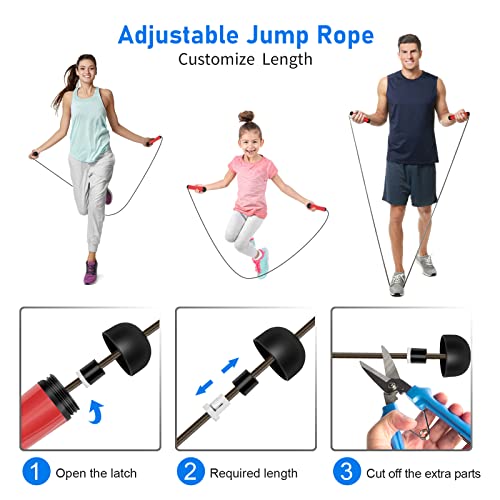 Comba Crossfit, Ajustable Comba de Saltar con Mango Silicona y Rodamientos de Bolas de Rápidos, Cuerda Saltar para Hombre Mujer Niños Adecuado para Fitness Entrenamientos Ejercicios Boxeo - 3M