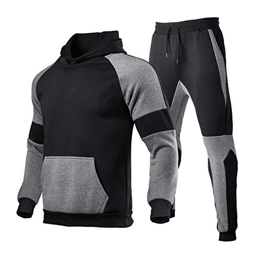 Conjunto Chandal Hombre Completo Sudadera con Capucha Y Pantalón Deportivo con Cremallera Costura Ropa Para Inicio Trabajo Chandal Barato Apto Para Entrenamiento Deportivo Fitness Corriendo