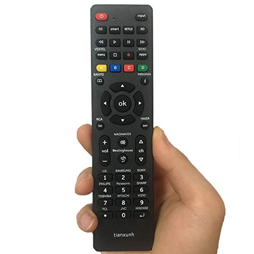 Control Remoto Universal de TV para Samsung, Vizio, LG, Sony, Panasonic, Smart TV, HAIER, Toshiba, Philips, TCL, Hitachi, Hisense - con 3D, Netflix, Botones APPS