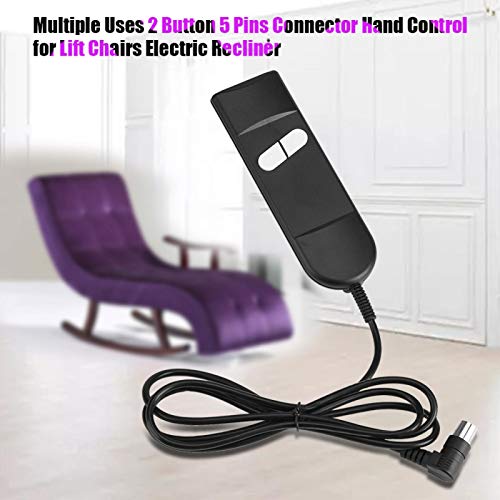 Controlador de mano para sillón reclinable - Controlador de silla elevadora Controlador de 2 botones Interruptor manual Elevador eléctrico de 5 pines para sillas elevadoras Sillón reclinable eléctrico