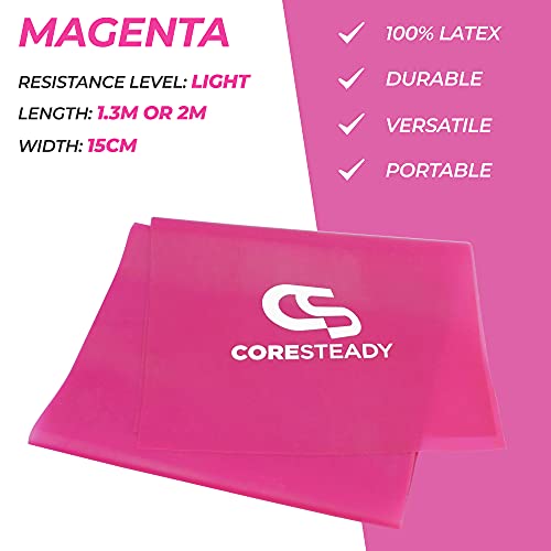 CORESTEADY Bandas de Resistencia Terapéuticas Bandas de Fitness Pilates, Yoga, Entrenamiento de Fuerza | Fisioterapia y rehabilitación |para Hombres y Mujeres |Guía incluida