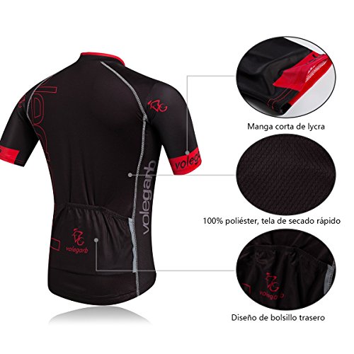 Cornasee Ropa Ciclismo Verano para Hombre Ciclismo Maillot y Culotte Pantalones Cortos (Negro,L)