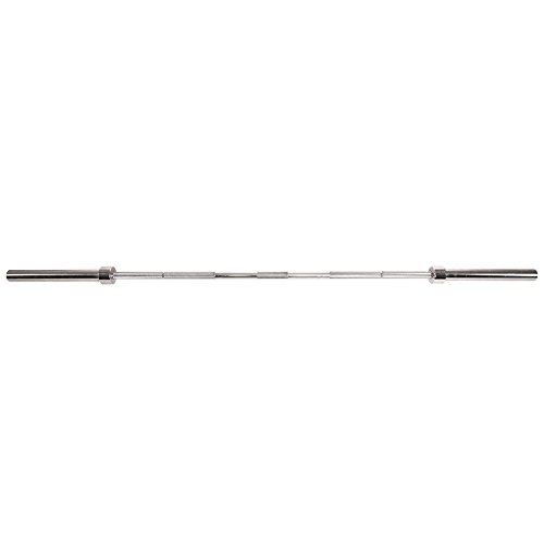 C.P. Sports barbell barras de pesas, barra olímpica 50mm, sostiene hasta 250 kg, pesa 20 kg, longitud total 2200 mm, acero sólido cromado, de alta calidad casquillos de fricción, pareja abrazadera cierre G42