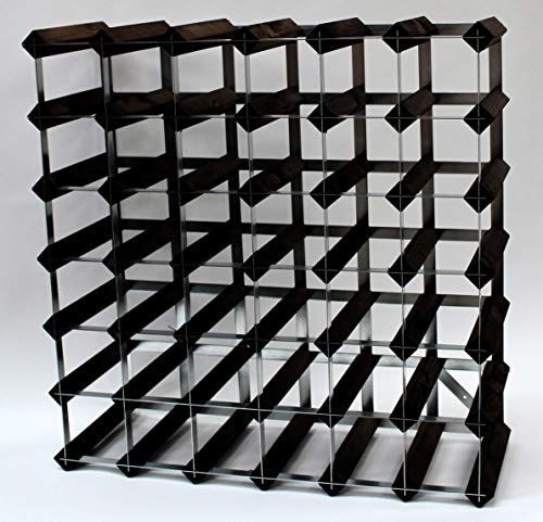 Cranville wine racks Madera Classic 42 Botella de Roble Oscuro Manchado y galvanizado Estante del Vino del Metal ya montados