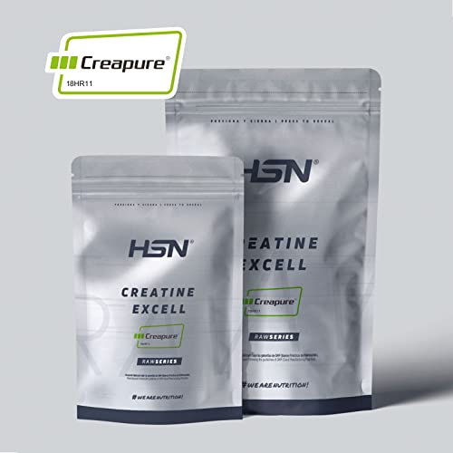 Creatina Creapure en Polvo de HSN | Sin Sabor 500 g | Creatina Excell 100% Creapure | Sello de Calidad Garantizada | Monohidrato de Creatina Micronizada | No-GMO, Vegano, Sin Gluten, Sin Añadidos