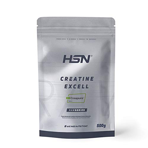 Creatina Creapure en Polvo de HSN | Sin Sabor 500 g | Creatina Excell 100% Creapure | Sello de Calidad Garantizada | Monohidrato de Creatina Micronizada | No-GMO, Vegano, Sin Gluten, Sin Añadidos