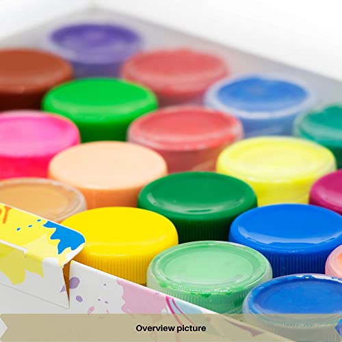 Creative DECO Temperas para Niños Lavable Pintura Dedos Bebes | 12 x 20 ml Botes | No Tóxica | Colores Básicos Intensos Principiantes y Artistas