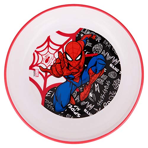 Cuenco Infantil Bicolor Con Base Antideslizante | Spiderman Urban Web