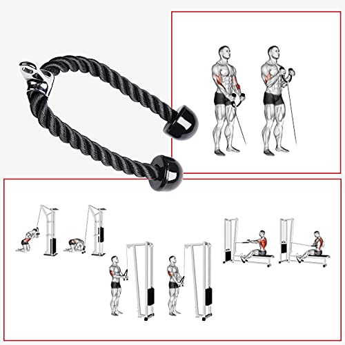 Cuerda para Tirar de Tríceps,Tríceps Bíceps Cuerda,Cuerda de Gancho de Alta Resistencia para Ejercicios de musculación y fortalecimiento de tríceps,Ideal para Usar en Casa o Gimnasio