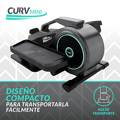 Curv Mini de Bluefin Fitness | Bicicleta Elíptica de Oficina para Entrenar Sentado | Resistencia Regulable | Rueda Motora Silenciosa | Pantalla LCD | Bluetooth | App FitShow para tu Fitness en Casa