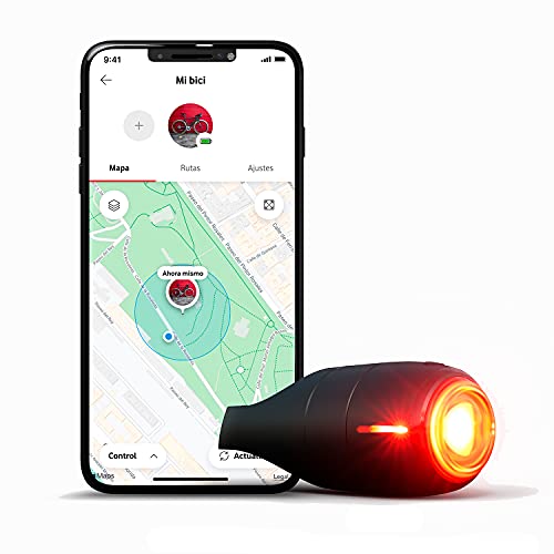 Curve Bike, Luz de Freno Trasera Inteligente para Bicicletas con Localizador GPS, Detección de Impactos, Alarma de Antirrobo, Notificaciones a tu Móvil, IPX7 Impermeable - Suscripción Incluida 6 Meses