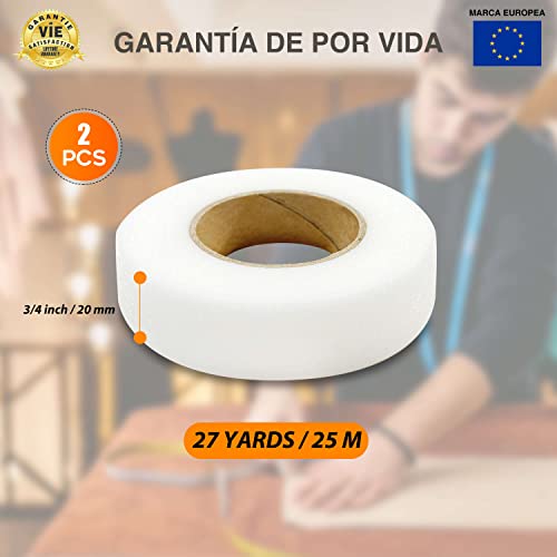 CZ Store Cinta de Tela Termoadhesiva |25MX2|✮GARANTÍA DE POR VIDA✮- Tira de Dobladillo Adhesiva para Reparar Cortinas, Pantalones, Vestidos, Vaqueros, Pantalones, Uniformes - No Se Necesita Coser