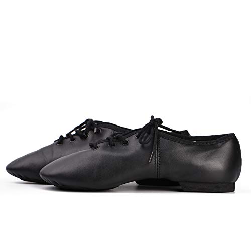 DANCEYOU Zapatos de Baile de Jazz con Cordones Zapatos de Danza Modern Suela Cuero para Niños y Adultos 38 EU