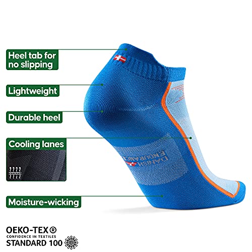 DANISH ENDURANCE Calcetines de Deporte Low Cut Pack de 3 (Azul/Naranja, EU 43-47)